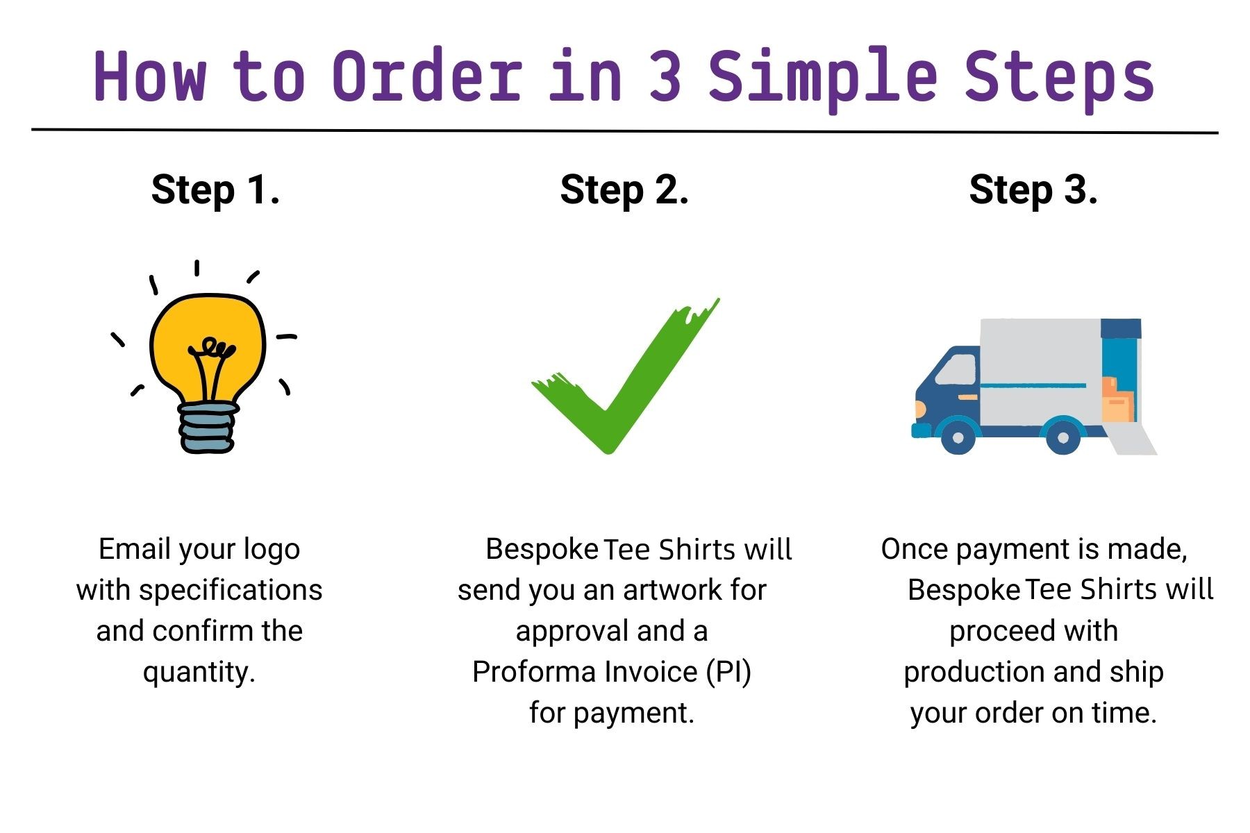 If you have a small order? Bespoke Tee Shirts Team NO MOQ can help you